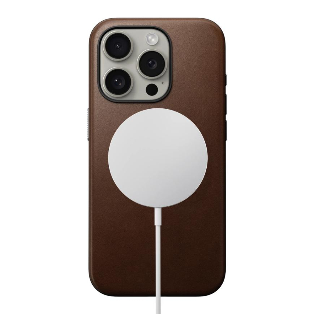 Кожаный чехол MagSafe Nomad Modern Leather Case для iPhone 15 Pro Чехол из натуральной цельнозерновой кожи ECCO