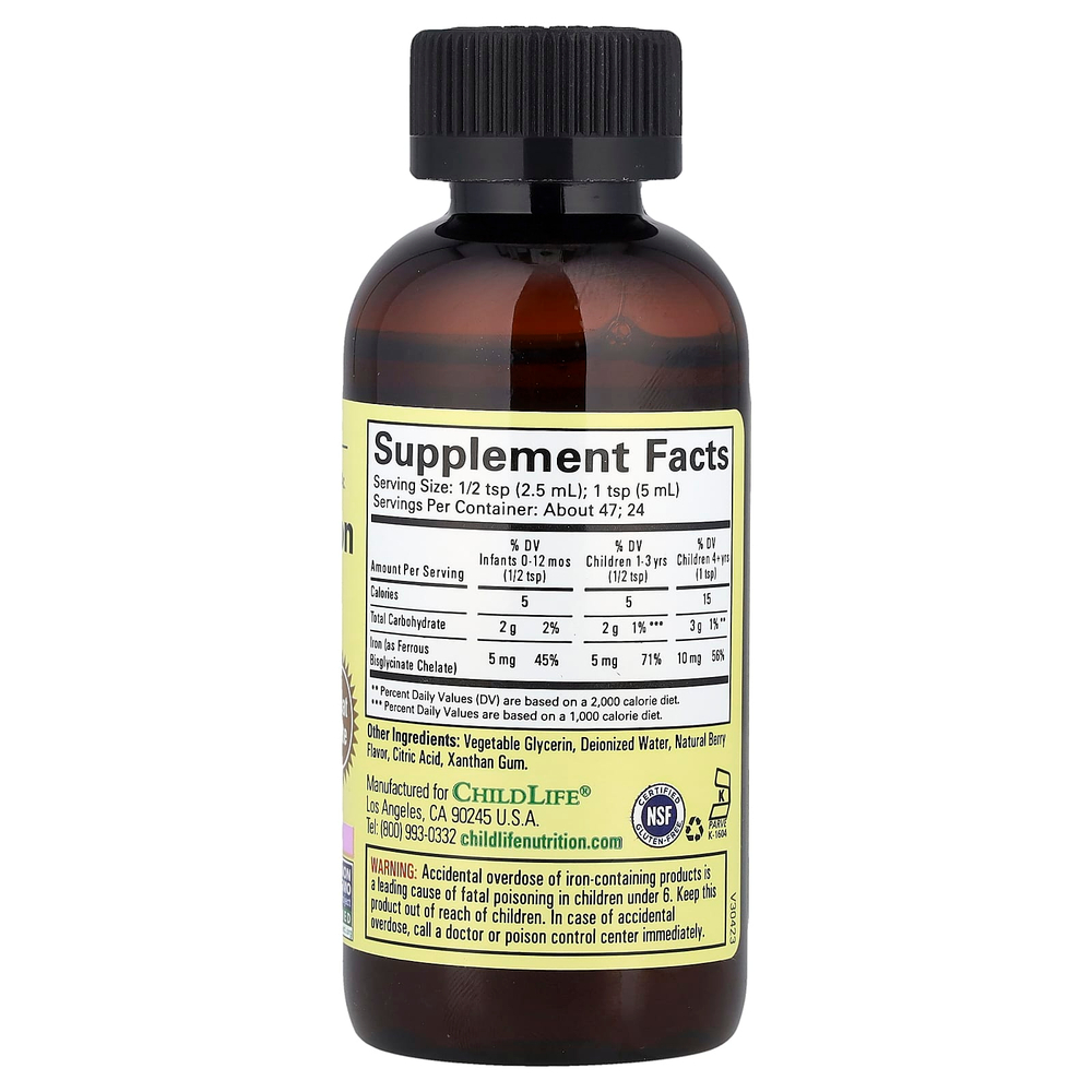 ChildLife Essentials, Liquid Iron, с натуральным ягодным вкусом, 118 мл (4 жидк. унции)