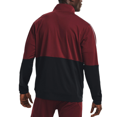Мужская теннисная кофта Under Armour Men's UA Pique Track Jacket - chestnut red/black