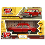 Модель ин. мет. "Ваз-2101" 12см, двери, багаж, красный, коробка 2101-12-RD (Технопарк)