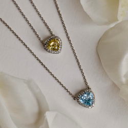 Подвеска с жёлтым сапфиром и бриллиантами P0070-36/1