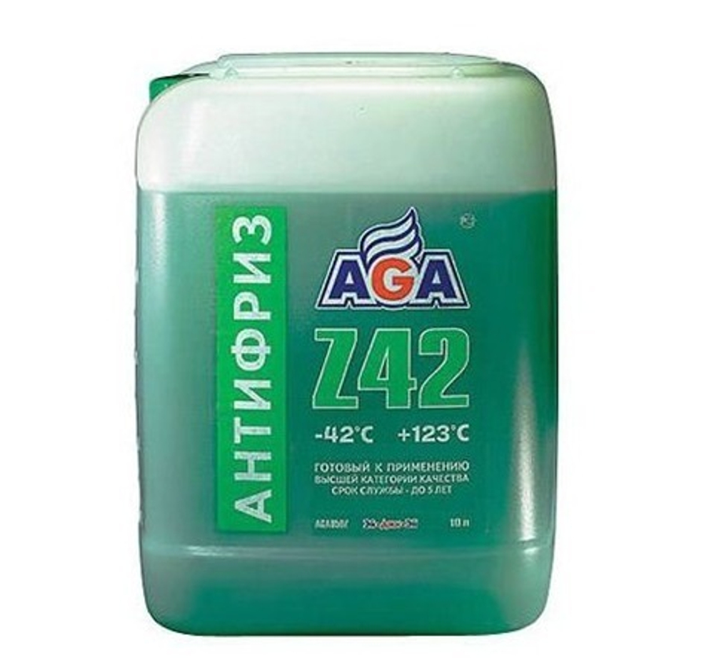 Антифриз AGA зеленый (-42/+123) готовый 10кг