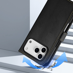 Чехол кошелек с MagSafe из кожи для iPhone 17 Pro Max, серия Lawa Series от Dux Ducis