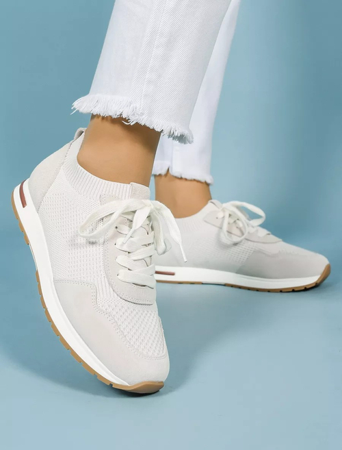 Кроссовки нат. замша/текстиль (36-41)р. / шт. HL-135-WHITE