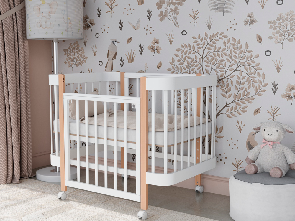 Кровать Incanto Mimi продольный маятник цвет белый/бук