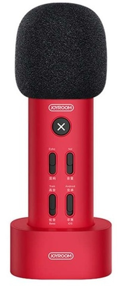 Беспроводной Bluetooth микрофон караоке Joyroom  JR-K2 red