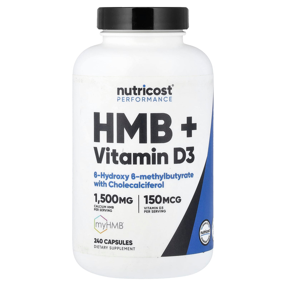 Nutricost, Performance, HMB и витамин D3, 240 капсул