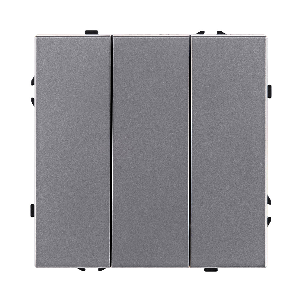 Трехклавишный выключатель 10А/250В Серый  Kollinger Eclipse EC-710GY