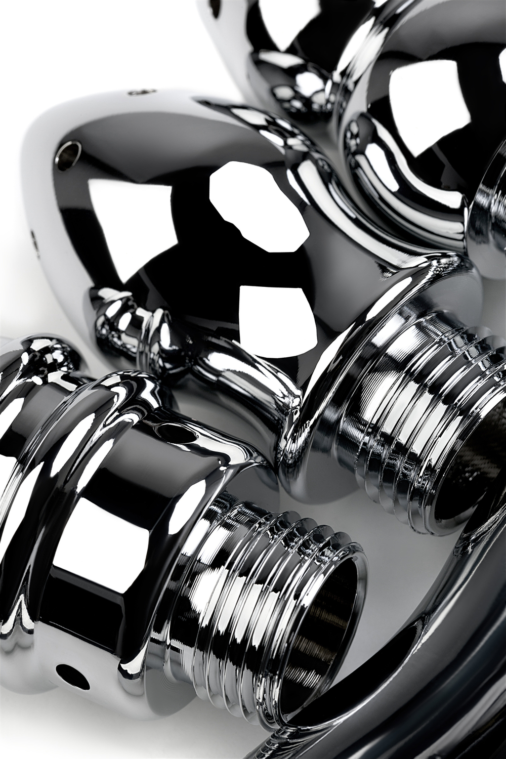 Анальный душ с тремя насадками серебряный 18 см