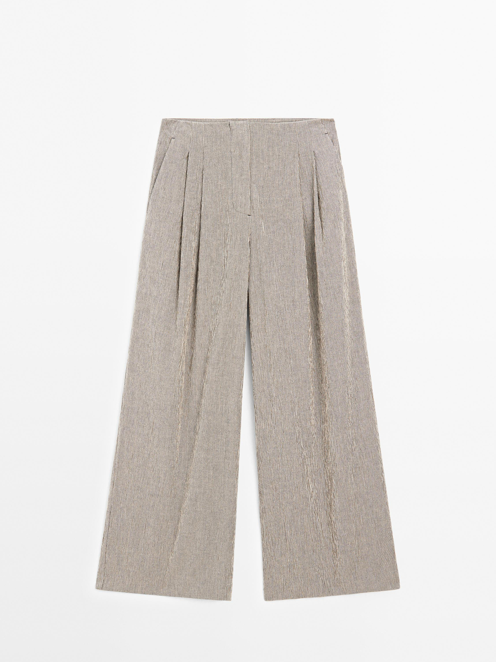 Massimo Dutti Брюки из рельефной ткани, белый/черный