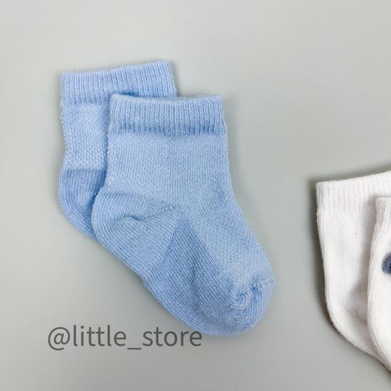 Носочки хлопковые "Машинка" Голубой/Белый с машинкой