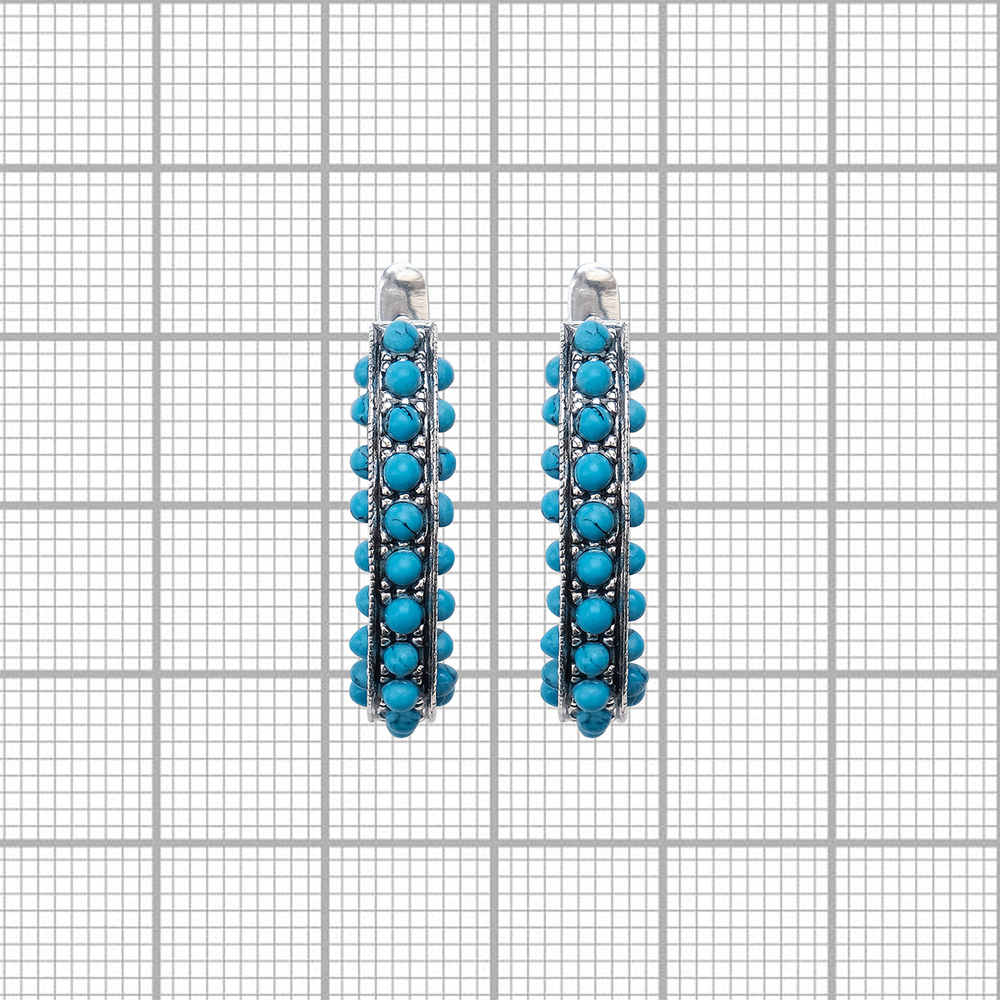 "Луиза" серьги в серебряном покрытии из коллекции "Леди" от Jenavi с английским замком