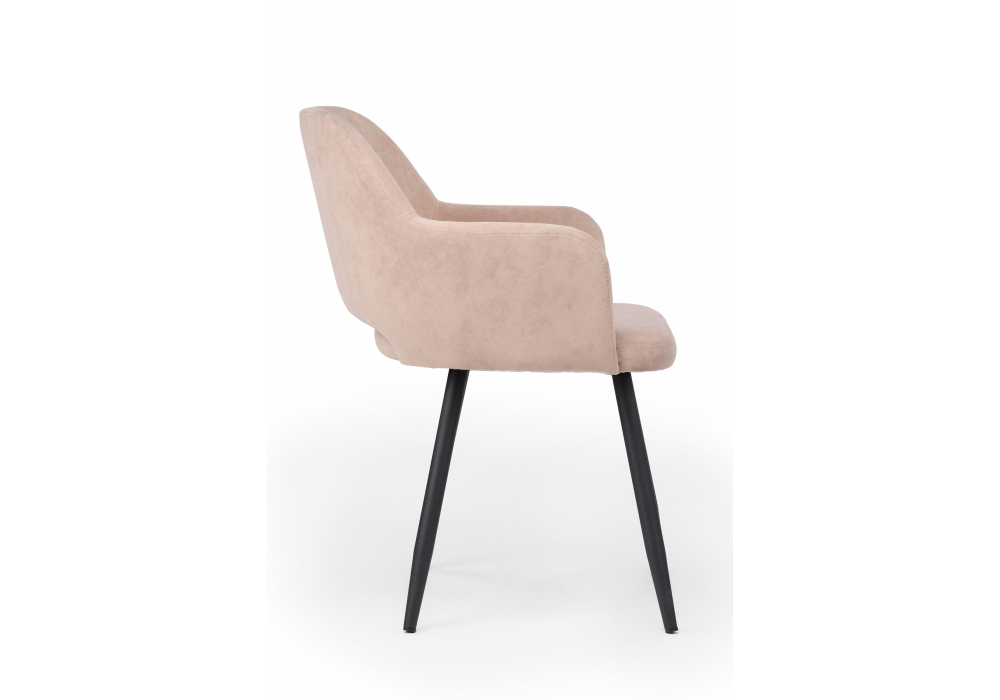 Стул на металлокаркасе Woodville Эолин латте (glory 10), черный, ножки черные