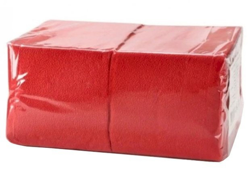 Салфетки бумажные, 24х24 см, 1-слойные, красные, 400 листов в упаковке