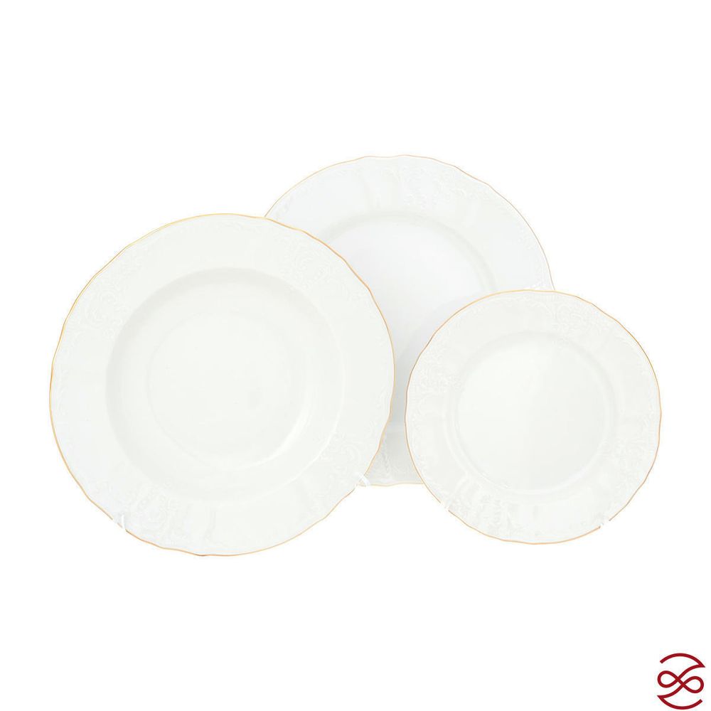 Столовый сервиз на 12 персон Bernadotte Белый узор 67 предметов