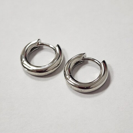 Ювелирные швензы (бублики) родий, 14 мм, конго, люкс фурнитура