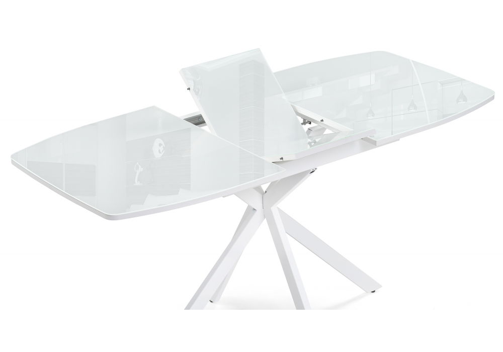 Стол стеклянный Woodville Тамаса 120(150)х70х76 белый