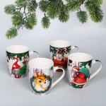 Кружка керамическая 350мл «Настроение праздника», микс 4рисунка