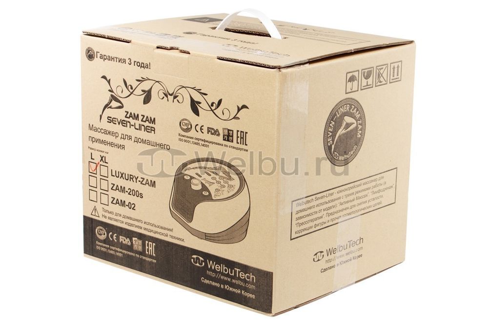 Аппарат для лимфодренажа и массажа WelbuTech Seven Liner Luxury Zam, стандартный комплект, размер XXL (новый тип стопы)