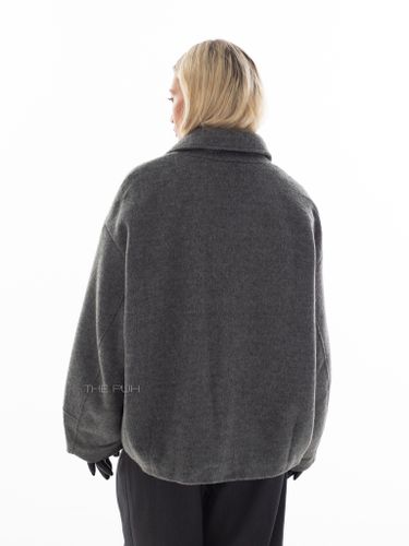 Шерстяная куртка на молнии в цвете графит