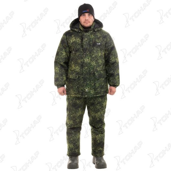 Костюм охотника зимний Сентелек Комфорт, цв.зеленый пиксель р.44-46/170-176 Helios