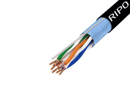 FTP 4 CAT5E 24AWG Ripo Cu BC (чистая медь), Outdoor, PE, черный, 1x305м.