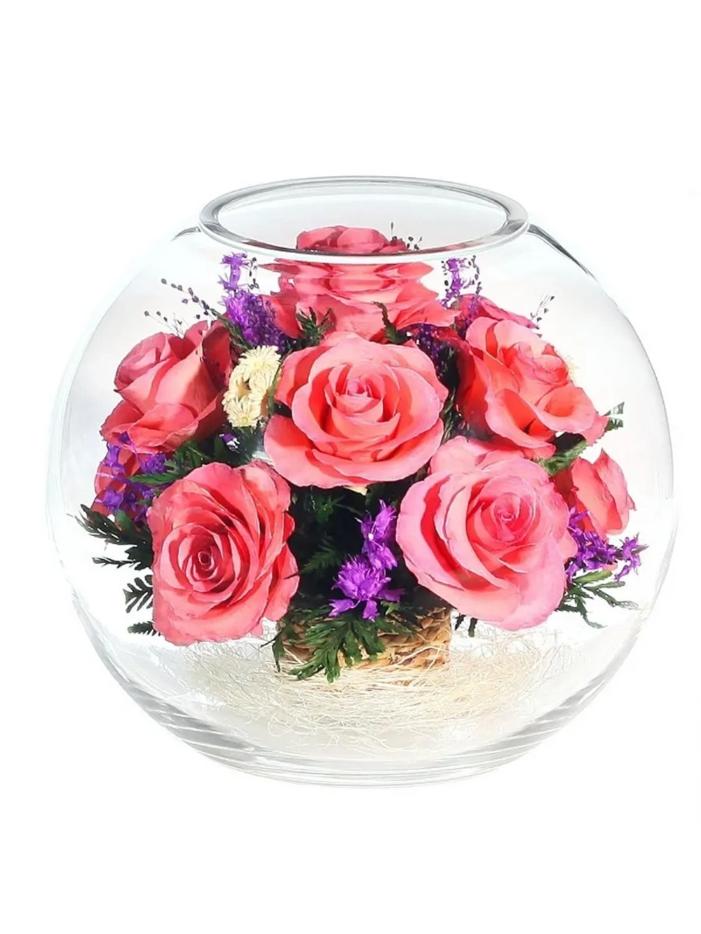 натуральные цветы в стекле, вакуум 02.15