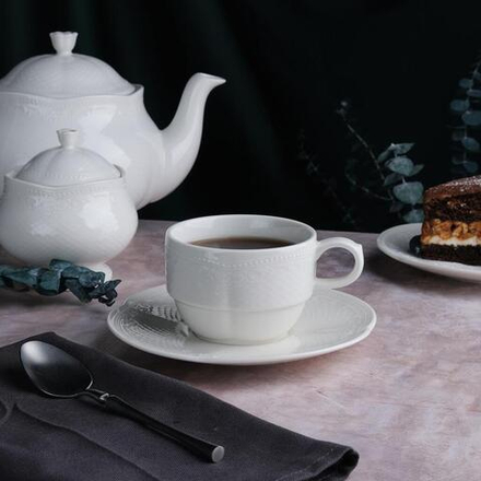 Чайная пара 200 мл белая d 8,6 см h6,1 см Aristocrat Stackable Noble [6]