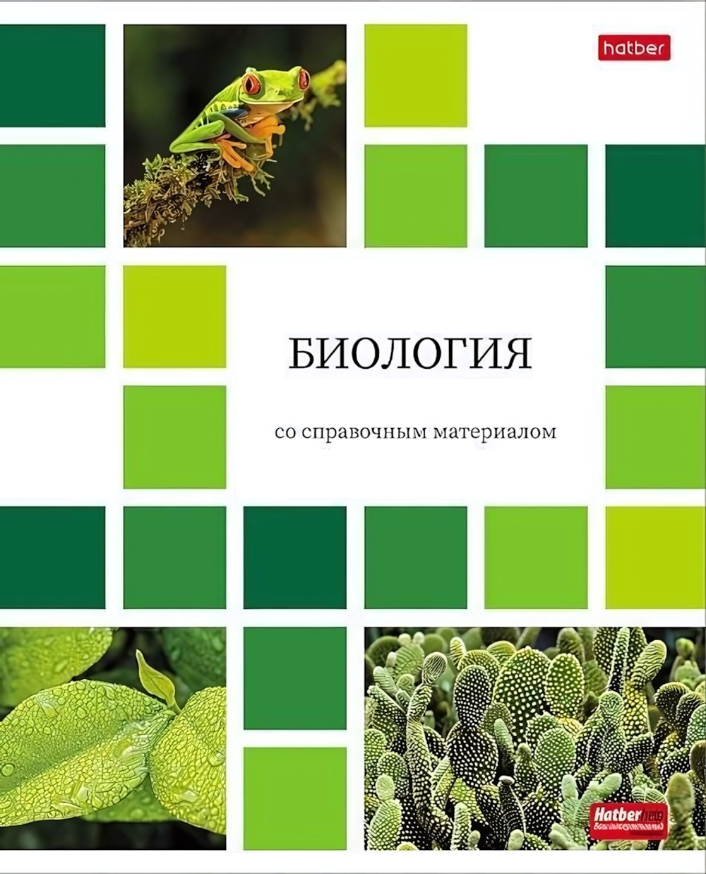 Тетрадь предметная 48л А5ф клетка на скобе Биология "Цветная мозаика" (Хатбер)