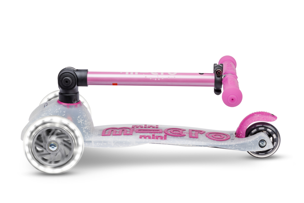 Самокат Mini Micro Deluxe Orion LED складной, розовый