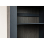 Шкаф для посуды «Форест» узкий 1 дверь 2 ящика серый 7012/бейц-масло