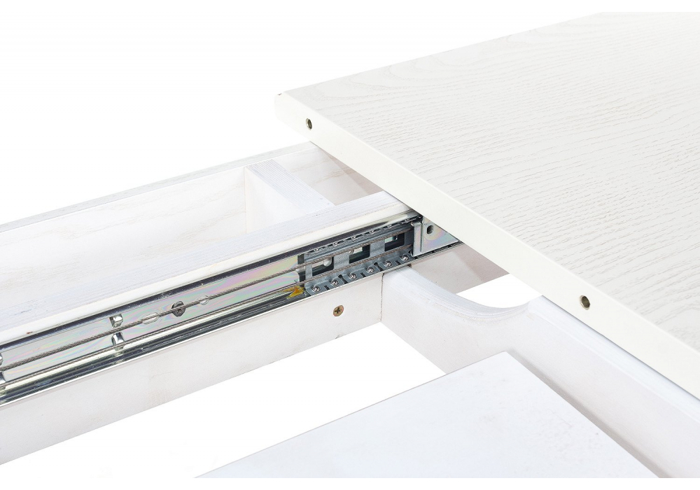 Стол деревянный Woodville Romeo молочный с золотой патиной