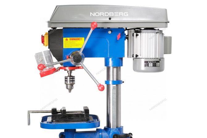 NORDBERG (ND1660) Станок сверлильный (750Вт, 16мм, макс расст до стола 410мм, 16 скоростей, тиски)