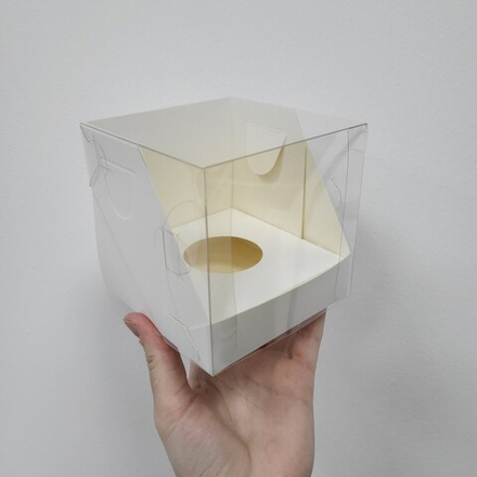 Коробка на 1 капкейк ПРЕМИУМ (Белая), 10*10*10 см