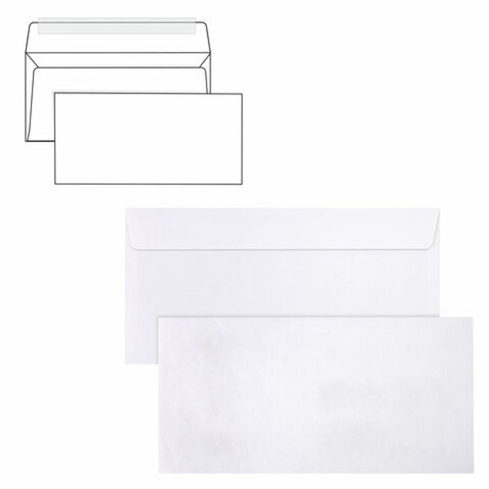 Конверты Е65 (110х220 мм), отрывная лента, 80 г/м2, КОМПЛЕКТ 25 шт., внутренняя запечатка, BRAUBERG, 122449