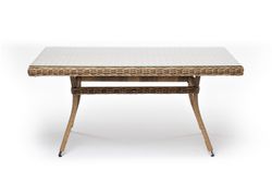 "Латте" плетеный стол из искусственного ротанга 140х80см, цвет соломенный