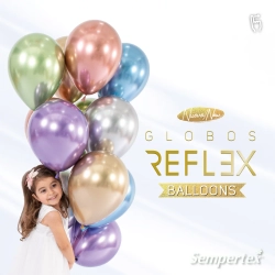 Шар (12''/30 см) Reflex, Зеркальный блеск, Лайм (931), хром, 50 шт.