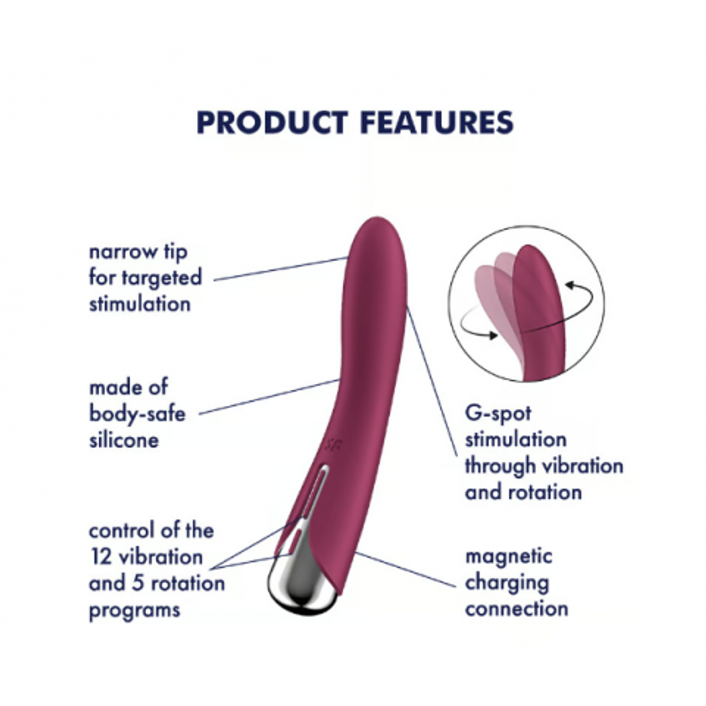 Вибратор с функцией вращения Satisfyer Spinning Vibe 1 красный