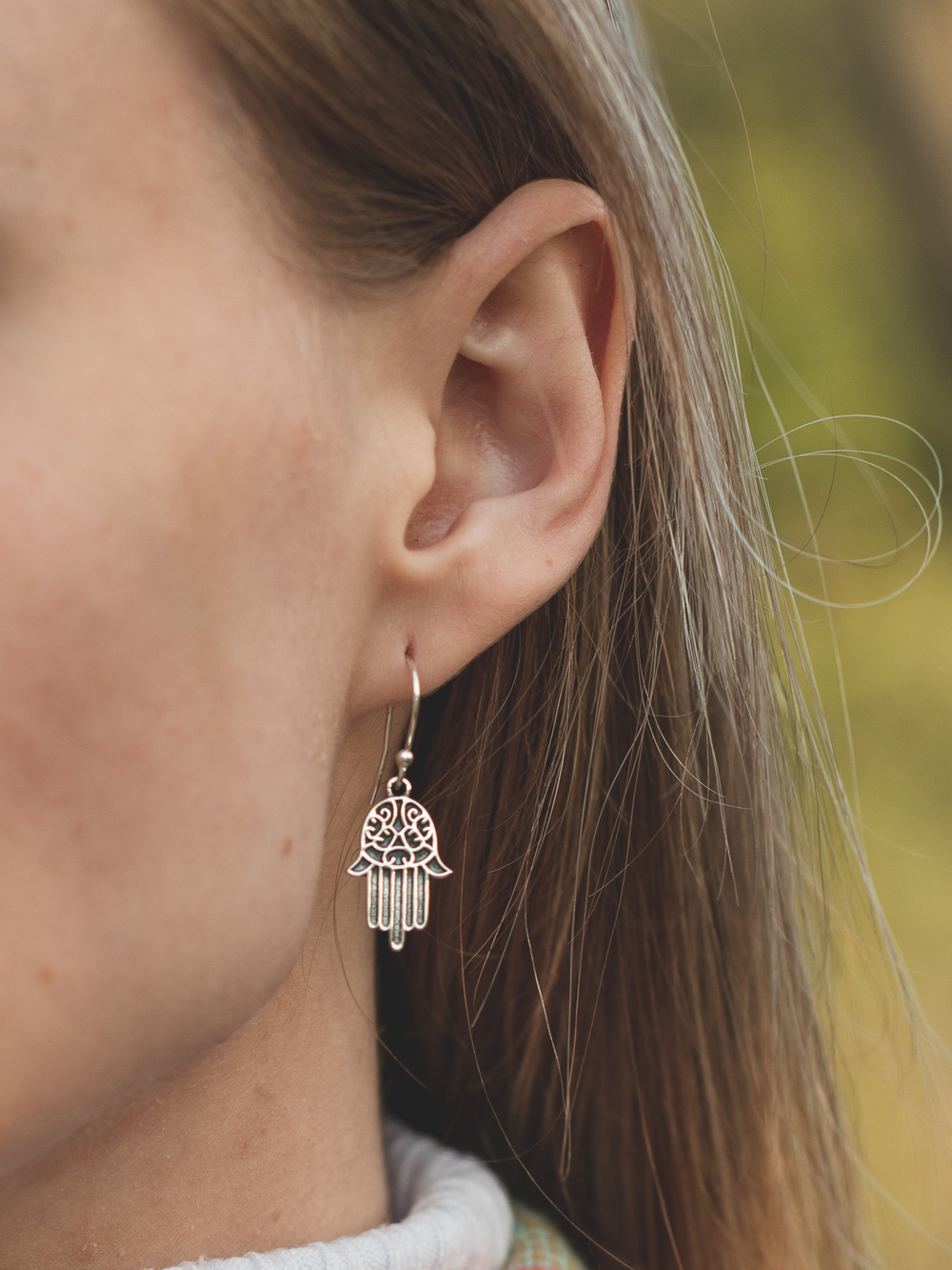 Серьги ХАМСА серебро