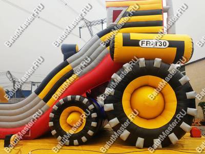 Детский надувной батут-горка "Бульдозер" 14*7*8.5 м