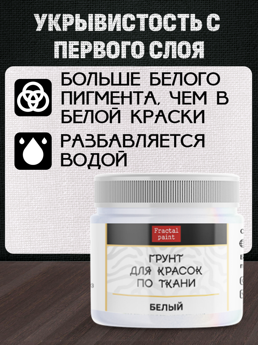 Комбо-набор для красок по ткани (грунт прозрачный,грунт белый,разбавитель) 2х20 мл, 1х15 мл