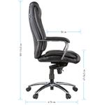 Кресло руководителя Helmi HL-E15 "Convention", кожа черная, мультиблок, хром