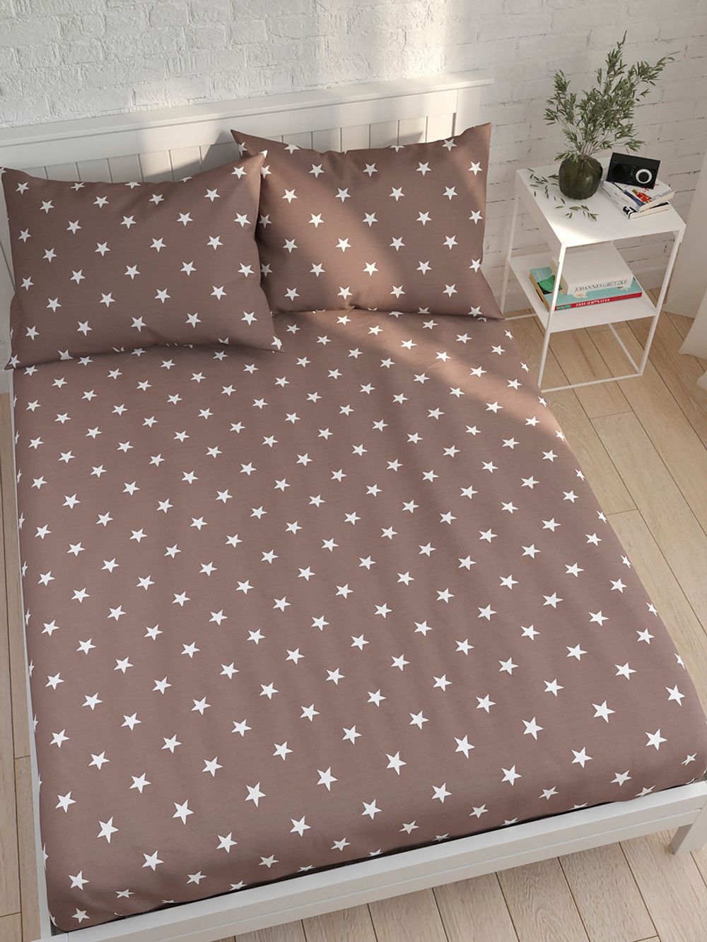 Постельное белье Сказка "Невада" 2-спальный Наволочка 70х70 см 2 шт Простынь на резинке 160х200 см Пододеяльник 175х215 см, поплин