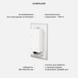 CVGAUDIO P-ZONER-W/IP/B Настенная программируемая панель управления устройствами ZONER, IP/PoE, 8-кнопок, энкодер