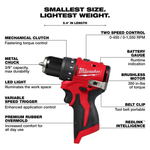 milwaukee M12 BLDDRC Бесщеточная компактная электрическая дрель-шуруповерт 12 В