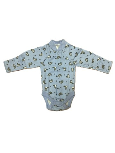 Боди длинный рукав на кнопках с антицарапками швы наружу из интерлока (100% хлопок) на рост 50см