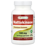 Best Naturals, Наттокиназа, 100 мг, 90 вегетарианских капсул