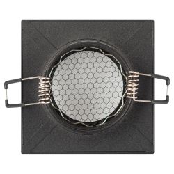 Светильник встраиваемый алюминиевый ЭРА KL110 BK под лампу MR16 GU5.3 черный матовый | Алюминиевые встраиваемые светильники