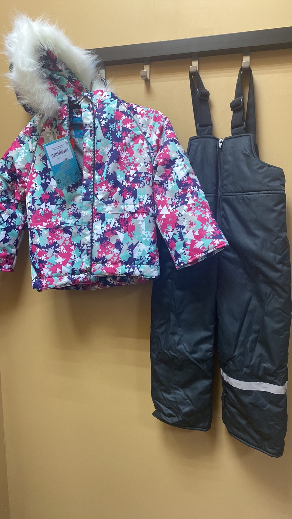 Комплект для девочки зимний "Льдинка треугольник ментол", на рост 98 см