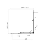 Душевой уголок Dice VSS-4D900CLB, 900*900, черный, стекло прозрачное